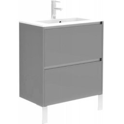 Meuble Caisson Sous-Vasque de Salle de Bain Alterna Plénitude Gris 2 Tiroirs Largeur 70cm - 3495310