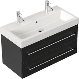 Meuble salle de bain sunrise SoftClose noir SoftClose aspect satiné - noir