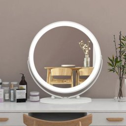 Hofuton Miroir de Maquillage à Ecran Tactile Eclairé avec led, Miroir Rond de Maquillage de
