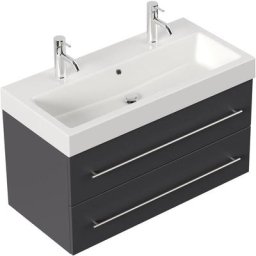 Meuble salle de bain sunrise SoftClose anthracite SoftClose aspect satiné - anthracite satiné