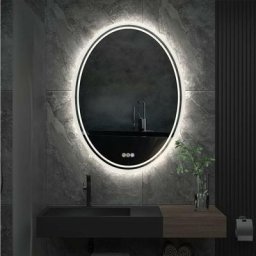 Luvodi - Miroir Salle Bain led Mural - Miroir Salle de Bain Lumineux Oval Anti buee avec
