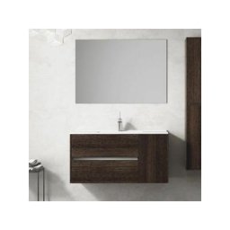 Meuble de salle de bains à suspendu Itaca avec lavabo et miroir. Livré assemblé 80 cm. Roble