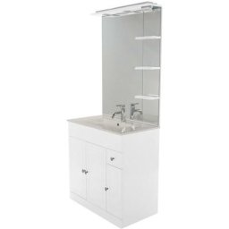 Meuble à poser matro - L80cm - Blanc - pvc brillant - Livré en kit - Blanc