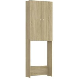 Hommoo - Meuble pour machine à laver Chêne sonoma 64x25,5x190 cm