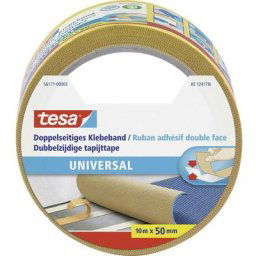 Ruban adhésif double-face Tesa 56171-00003-11 blanc (l x l) 10 m x 50 mm caoutchouc 1 pc(s) - blanc