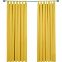 Lot de 2 Rideaux Occultant Isolant Thermiques Salon à Pattes, Taille Moyenne, 140x210 cm, Jaune