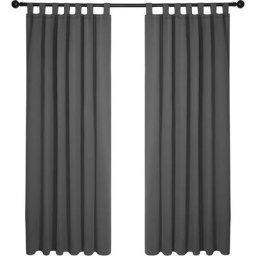 Lot de 2 Rideaux Occultant Isolant Thermiques Salon à Pattes, Taille Moyenne, 140x175 cm, Gris