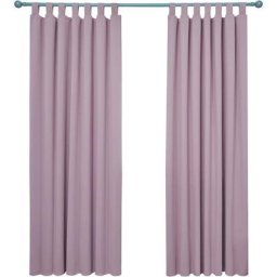 Lot de 2 Rideaux Occultant Isolant Thermiques Salon à Pattes, Taille Moyenne, 140x210 cm, Rose Pale