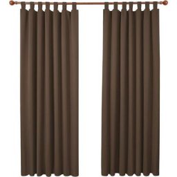 Lot de 2 Rideaux Occultant Isolant Thermiques Salon à Pattes, Taille Moyenne, 140x245 cm, Brun