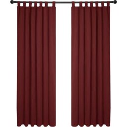Lot de 2 Rideaux Occultant Isolant Thermiques Salon à Pattes, Taille Moyenne, 140x290 cm, Rouge