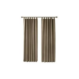 Lot de 2 Rideaux Occultant Isolant Thermiques Salon à Pattes, Taille Moyenne, 140x220 cm, Taupe