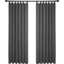 Lot de 2 Rideaux Occultant Isolant Thermiques Salon à Pattes, Taille Moyenne, 140x290 cm, Gris