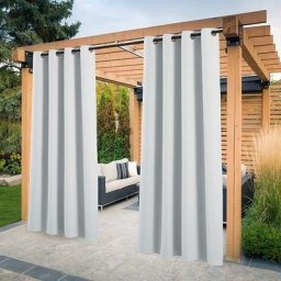 Rideaux d'Extérieur pour Jardin Pergola à Oeillets Lumière Bloquer Isolant Thermique Décoration