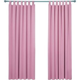 Lot de 2 Rideaux Occultant Isolant Thermiques Salon à Pattes, Taille Moyenne, 140x260 cm, Rose
