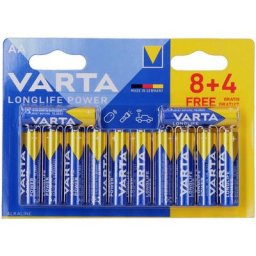 S.of. pile alcaline Varta longlife power aa - lr06 (emballage 8+4 unit) ø14,5x50,5mm