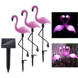 solaire Lampe d'extérieur à LED pelouse lumière Flamants roses de jardin d'éclairage étanche Sol