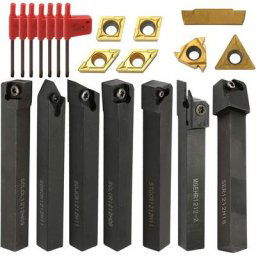 Porte-Outil De Tournage Tournage en Carbure 21Pcs 12mm en carbone avec clés pour Outil de Tour