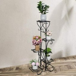 Wyctin - Hofuton Porte Plantes en Métal Étagère Échell à Fleurs Escalier 107x57x22cm pour Jardin