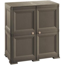 Armoire Résine 2 Modules avec 2 Portes Finition Bois Omnimodus Tontarelli Wenge - Wenge