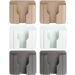 6 Pièces Boîte de Rangement Adhésive pour Télécommande, Support de Téléphone Mural Sans Dommage,