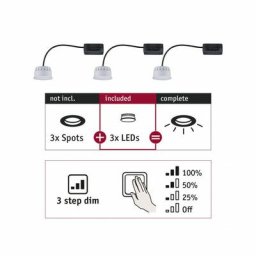 Paulmann - enc Choose Coin x3 3-Step-Dim 3x6W 470lm 2700K 230V 51mm