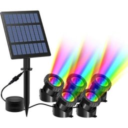 5Pcs Lampe Solaire Bassin, Spots Solaire Sous-Marin avec 2 Modes, Éclairage de Bassin avec IP68
