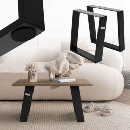 Ml-design - Set 2x pieds de table 80 degrés châssis de table noir design industriel 40x43 cm