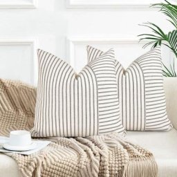 Lot de 2 housses de coussin 45x45cm Housses de coussin déco Boho gris