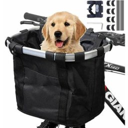 Panier de vélo pliable Panier de guidon de vélo détachable Panier de vélo en toile Sac de transport