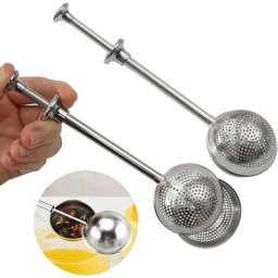 Serbia - Lot de 2 boules à thé en acier inoxydable avec poignée pressée, infuseur de thé rétractable
