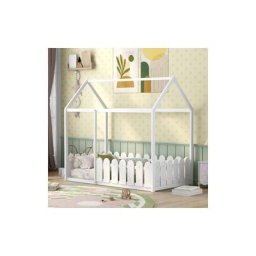 Sweevt - Lit Cabane Enfant Bosco 80 x 160 cm - lit cabane en bois lit ludique bois (blanc)