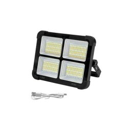 Projecteur de chantier led 200W avec batterie rechargeable et support pliable et câble usb
