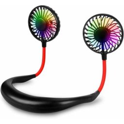 Ventilateur Portable, Ventilateur de Cou, Mini Ventilateur usb Nuque Rechargeable avec Lumière led,