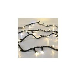 Guirlande led - 10 mètres - 100 led fixe - blanc chaud - câble noir - 230 volts Festilight
