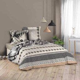 Parure de lit Oriane 260x240 cm - Noir