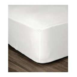 Drap Housse 100% coton 180x200x25 cm blanc - Lovely Home