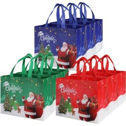 Lot de 9 grands Sacs Cadeaux de Noel Sacs Fourre-Tout de Noel Reutilisables avec Poignee pour
