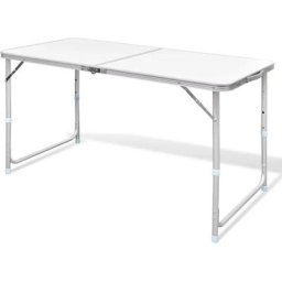 Topdeal - Table pliable de camping Hauteur réglable Aluminium 120x60 cm VDFF26460FR