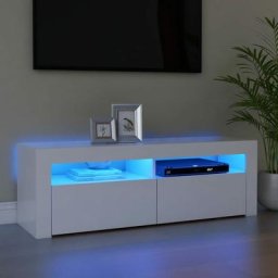 Meuble tv avec lumières led | Banc tv Armoire de rangement Blanc 120x35x40 cm 45229 - Blanc