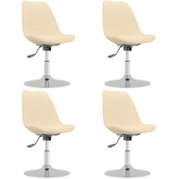 Chaises pivotantes à manger lot de 4 crème tissu Vidaxl Crème