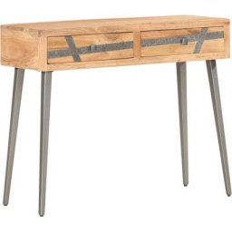 Table console 90 x 30 x 75 cm Bois d'acacia massif Vidaxl Brun