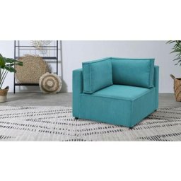 Canapé modulable Bobochic Angle pour canapé modulable nihad tissu velours côtelé Bleu clair - Bleu