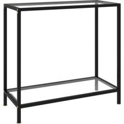 Table console Transparent 80x35x75 cm Verre trempé Vidaxl Transparent
