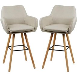 Lot de 2 Tabourets de Bar Tabourets Hauts Chaises de Cuisine,Chaise Haute de Bar Linen Grant, Pieds