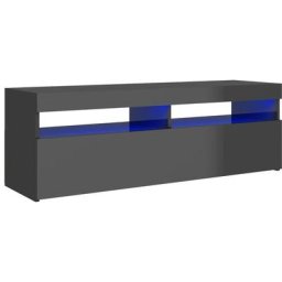 Meuble tv avec lumières led Gris brillant 120x35x40 cm Vidaxl gris brillant