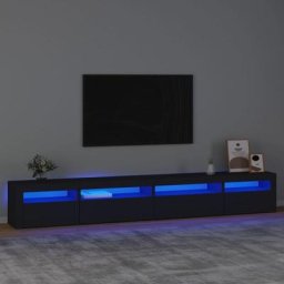 Kalisse - Banc tv Moderne - Meuble tv avec lumières led Noir FR3431