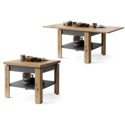 Table basse leonor bois / gris extensible jusqu' 130 cm
