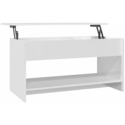 Table basse de salon, Table Café, Blanc brillant 102x50x52,5 cm Bois d'ingénierie OIB8905E - Blanc
