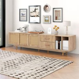Meuble tv 80 pouces - Support de télévision en rotin - formes basses, téléviseur, armoire de