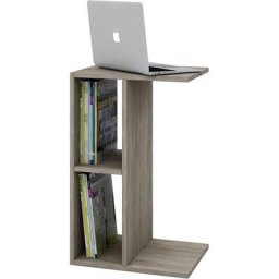Nachto Table d'appoint pour canapé, table pour ordinateur portable, avec 2 espaces de rangement,